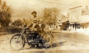 Harley twin with luggage rack