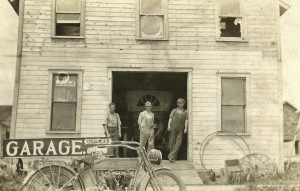 Wisc garage with Harley twin