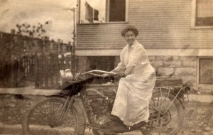 Woman on Harley Davidson